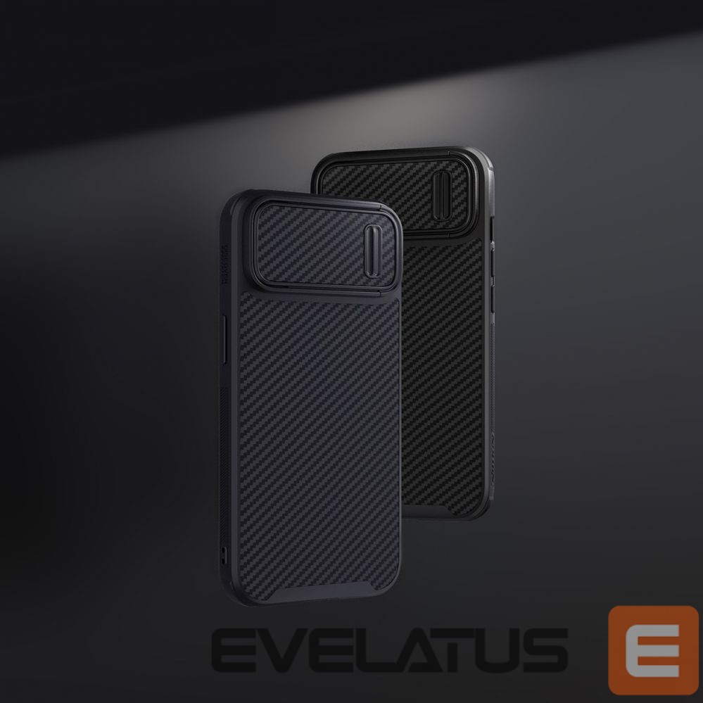 Back panel cover Nillkin Nillkin Synthetic Fiber S Case iPhone 14 Pro case with camera cover, black