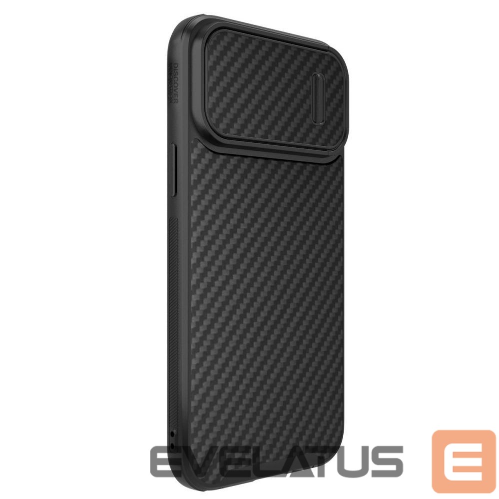 Back panel cover Nillkin Nillkin Synthetic Fiber S Case iPhone 14 Pro case with camera cover, black