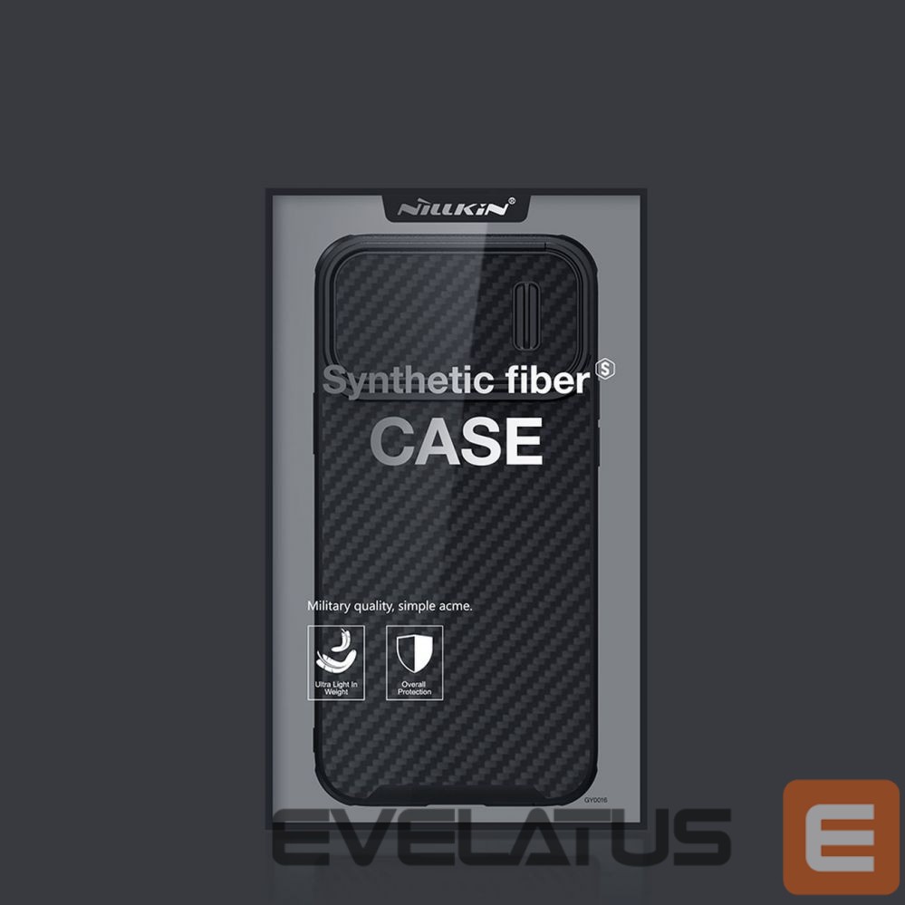 Back panel cover Nillkin Nillkin Synthetic Fiber S Case iPhone 14 Pro case with camera cover, black