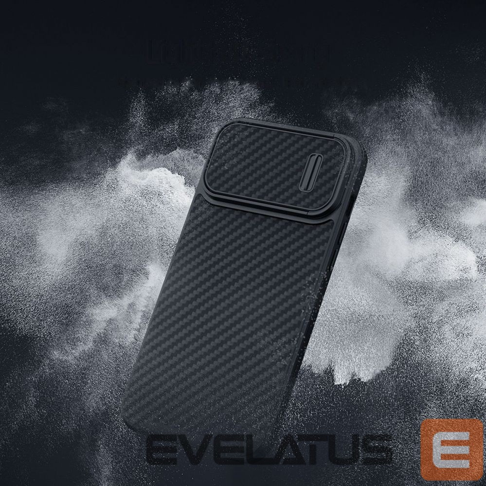 Back panel cover Nillkin Nillkin Synthetic Fiber S Case iPhone 14 Pro case with camera cover, black