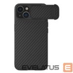 Back panel cover Nillkin  Nillkin Synthetic Fiber S Case iPhone 14 Plus case with camera cover, black
