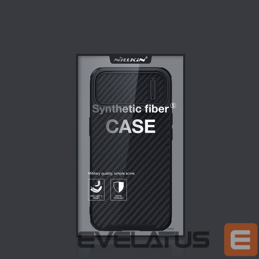 Back panel cover Nillkin Nillkin Synthetic Fiber S Case iPhone 14 Plus case with camera cover, black