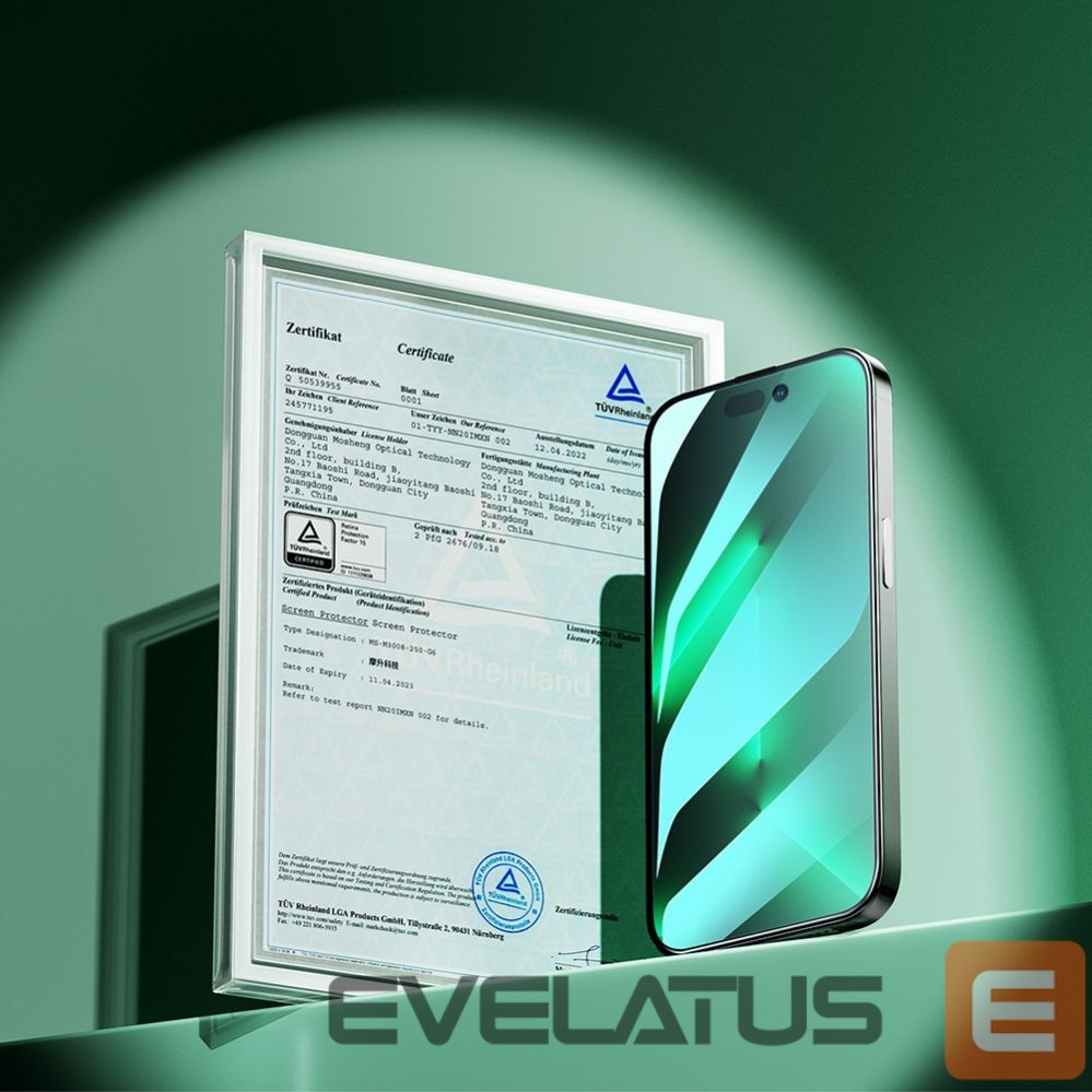 Protective glass Joyroom Joyroom Knight Green Glass for iPhone 14 Pro with Full Screen Anti Blue Light Filter (JR-G02)