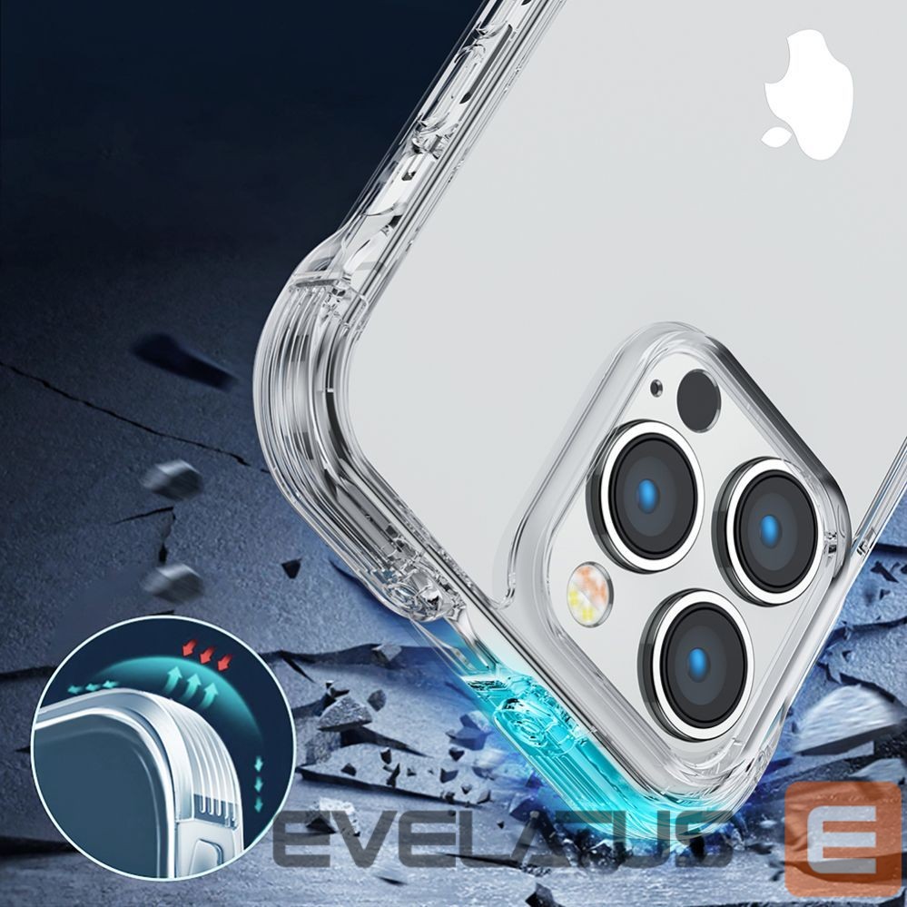 Back panel cover Joyroom Joyroom Defender Series Case Cover for iPhone 14 Plus Armored Hook Cover Stand Clear (JR-14H3)