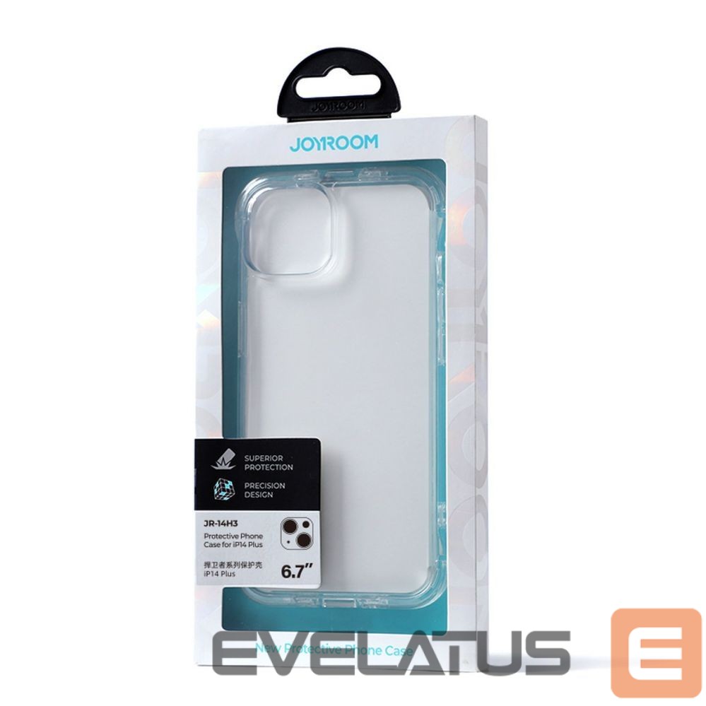Back panel cover Joyroom Joyroom Defender Series Case Cover for iPhone 14 Plus Armored Hook Cover Stand Clear (JR-14H3)