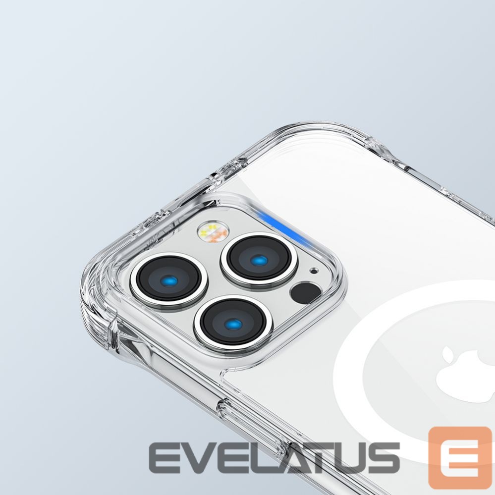 Back panel cover Joyroom Joyroom Magnetic Defender Magnetic Case for iPhone 14 Plus Armored Case with Hooks Stand Clear (MagSafe Compatible)