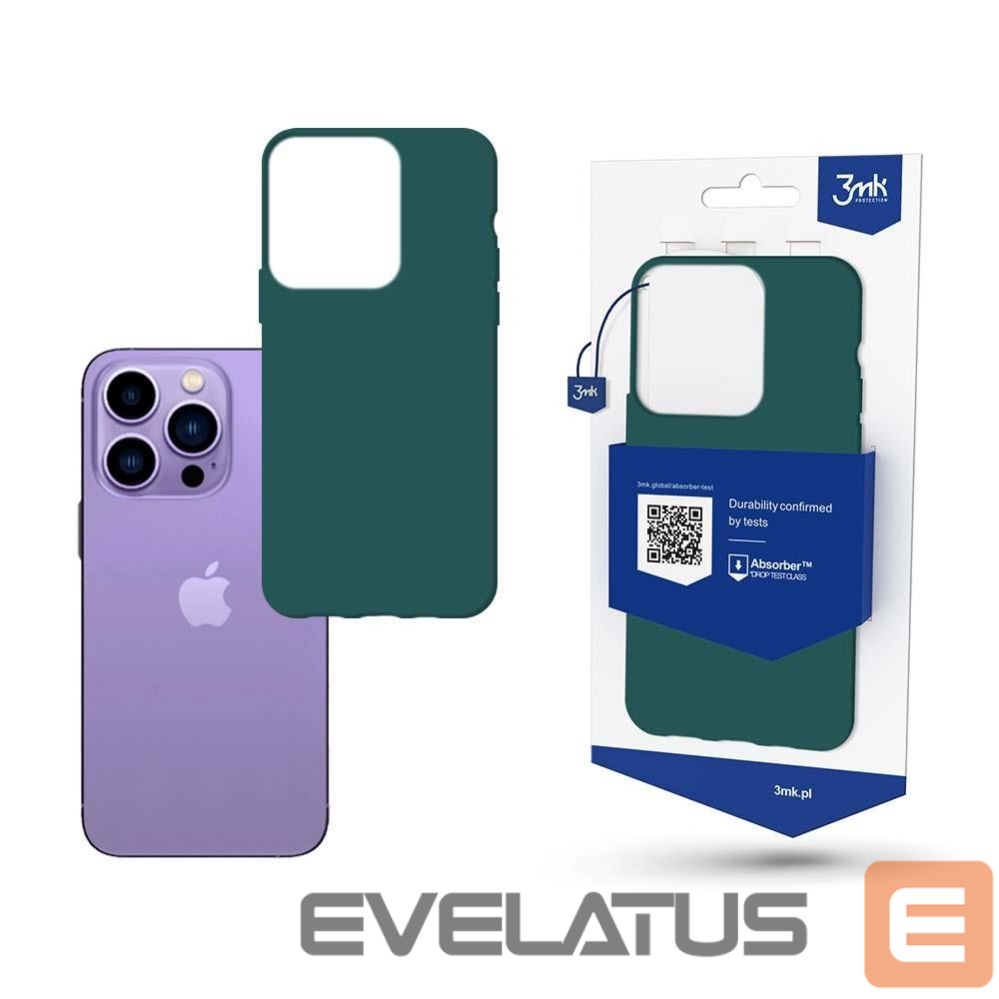 Back panel cover 3MK Case for iPhone 14 Pro Max from the 3mk Matt Case series - dark green
