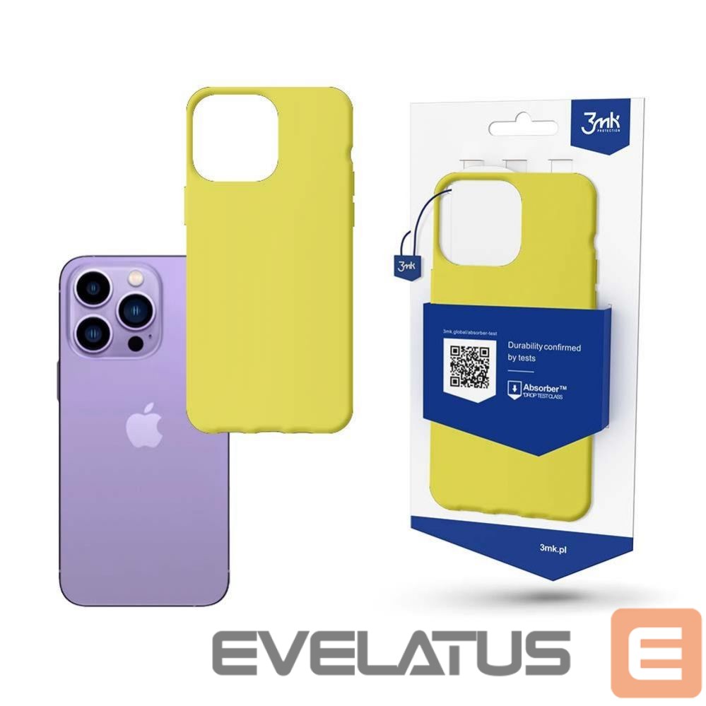 Back panel cover 3MK Case for iPhone 14 Pro from the 3mk Matt Case series - lime green