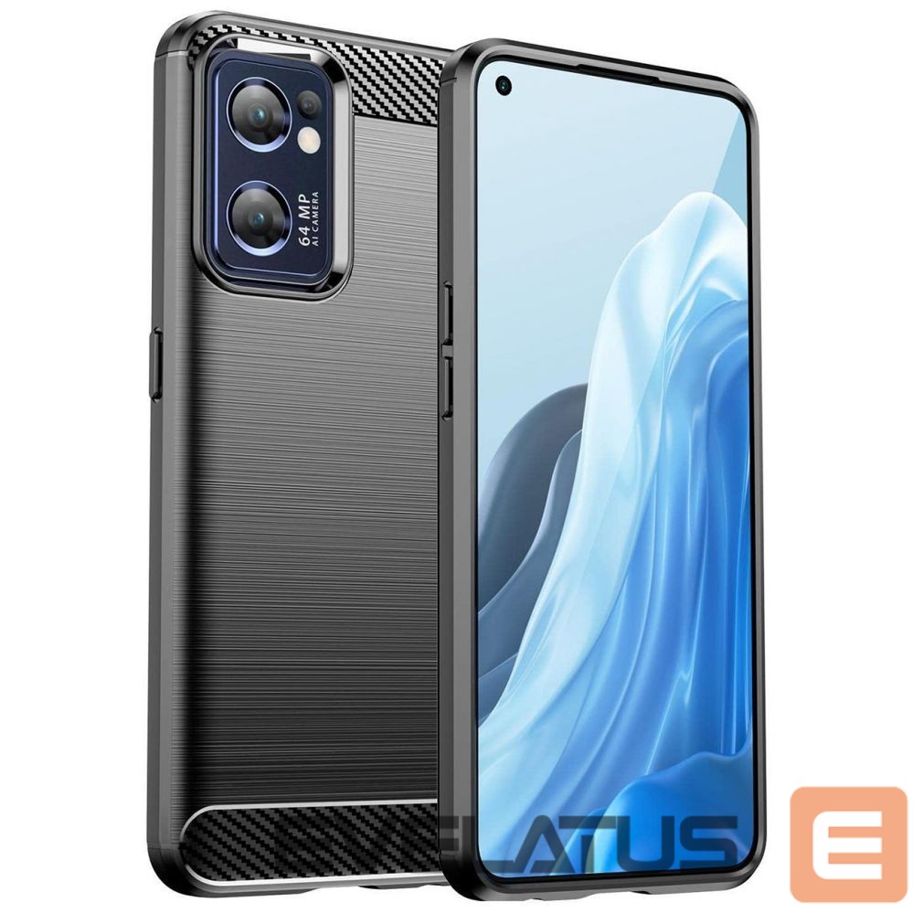 Back panel cover Hurtel Carbon Case for Realme Narzo 50 5G flexible silicone carbon cover black