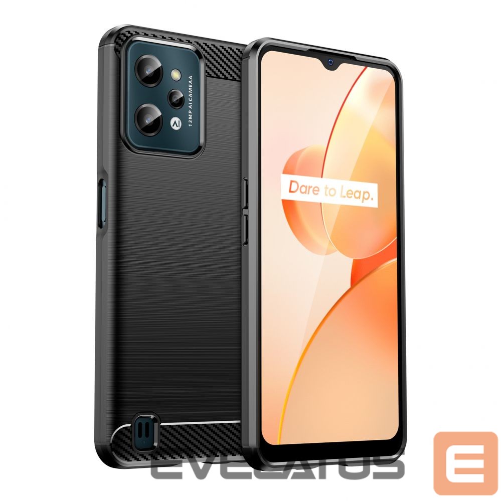 Back panel cover Hurtel Carbon Case case for Realme C31 flexible silicone carbon cover black