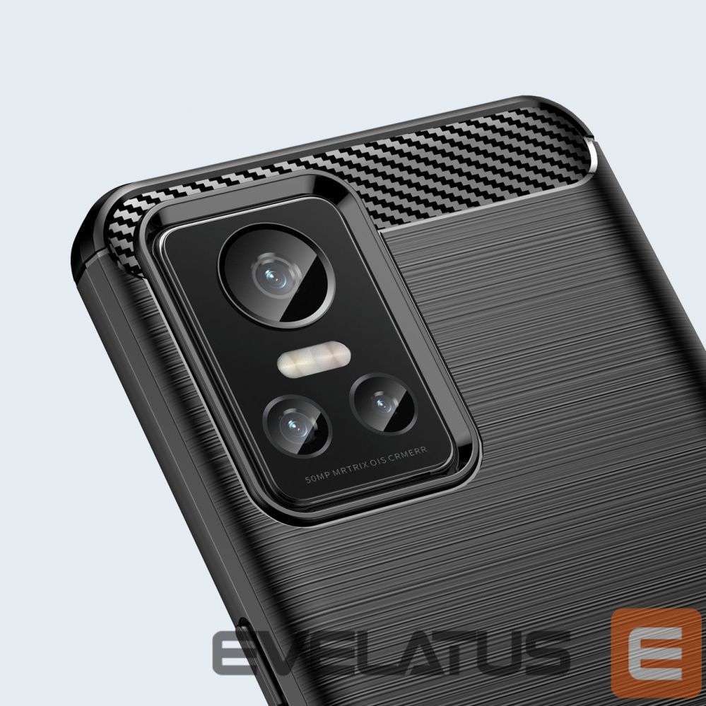 Back panel cover Hurtel Carbon Case case for Realme GT Neo 3 flexible silicone carbon cover black