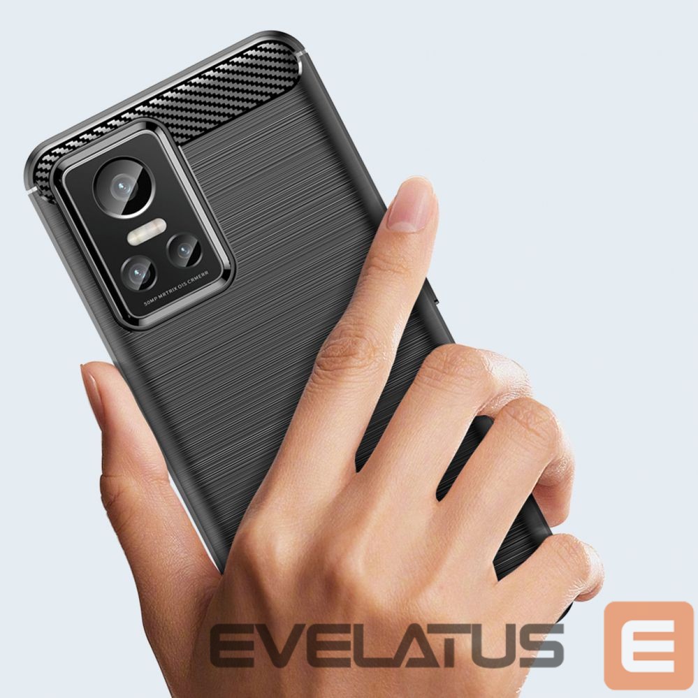 Back panel cover Hurtel Carbon Case case for Realme GT Neo 3 flexible silicone carbon cover black