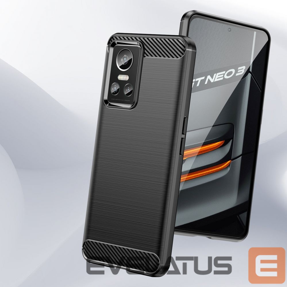 Back panel cover Hurtel Carbon Case case for Realme GT Neo 3 flexible silicone carbon cover black