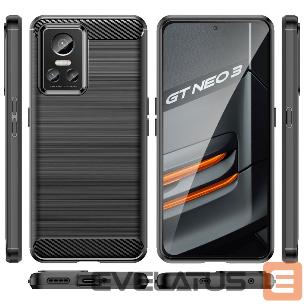 Back panel cover Hurtel Carbon Case case for Realme GT Neo 3 flexible silicone carbon cover black