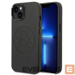 Back panel cover Karl Lagerfeld  Karl Lagerfeld Leather Perforated Logo Case for iPhone 14 Plus - Black 