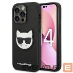 Back panel cover Karl Lagerfeld  Karl Lagerfeld KLHCP14XSAPCHK iPhone 14 Pro Max 6,7" hardcase czarny/black Saffiano Choupette Head Patch 