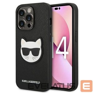Back panel cover Karl Lagerfeld  Karl Lagerfeld KLHCP14XSAPCHK iPhone 14 Pro Max 6,7" hardcase czarny/black Saffiano Choupette Head Patch 