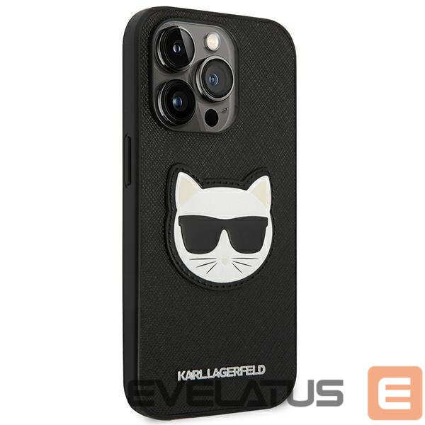 Back panel cover Karl Lagerfeld Karl Lagerfeld KLHCP14XSAPCHK iPhone 14 Pro Max 6,7" hardcase czarny/black Saffiano Choupette Head Patch