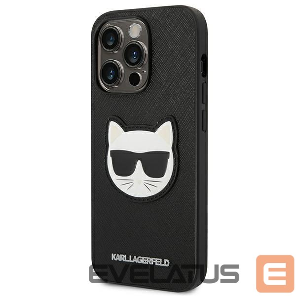 Back panel cover Karl Lagerfeld Karl Lagerfeld KLHCP14XSAPCHK iPhone 14 Pro Max 6,7" hardcase czarny/black Saffiano Choupette Head Patch