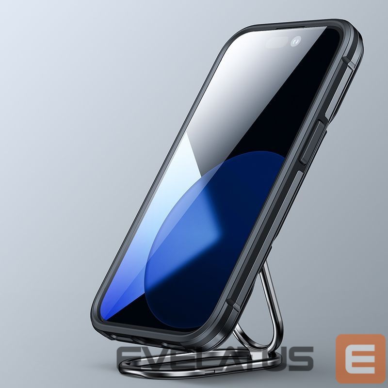 Back panel cover Joyroom Joyroom Dual Hinge case for iPhone 14 Pro armored case with a stand and a ring holder black