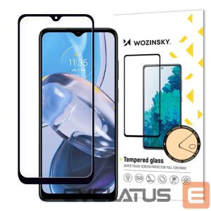 Protective glass Wozinsky  Wozinsky Full Glue tempered glass Motorola Moto E22i / E22 full screen with frame black (case friendly) 