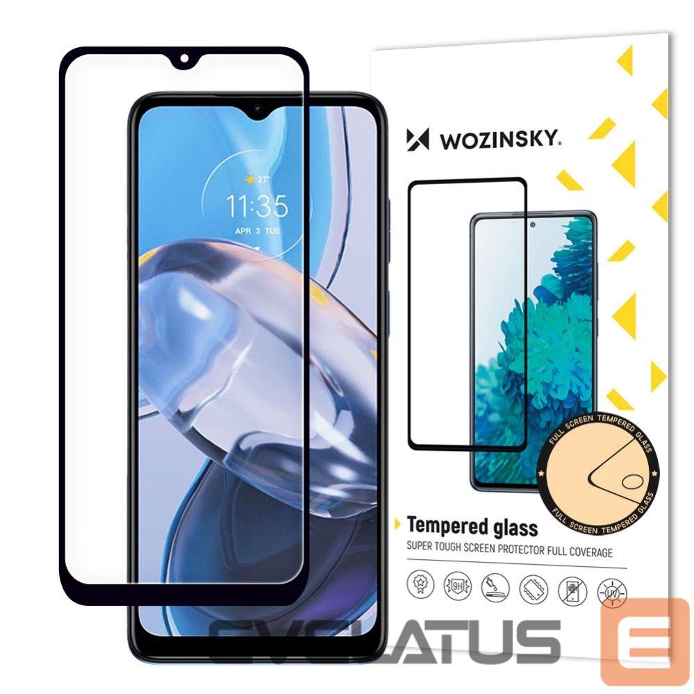 Protective glass Wozinsky Wozinsky Full Glue tempered glass Motorola Moto E22i / E22 full screen with frame black (case friendly)