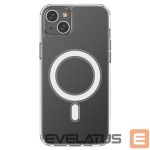 Back panel cover Hurtel - Clear Magnetic Case with MagSafe for iPhone 14 Plus with silver ring - transparent 