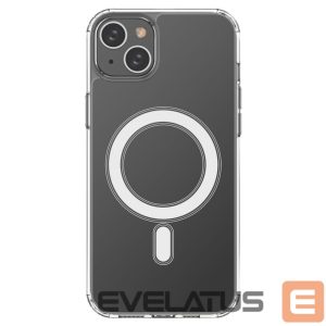 Back panel cover Hurtel - Clear Magnetic Case with MagSafe for iPhone 14 Plus with silver ring - transparent 