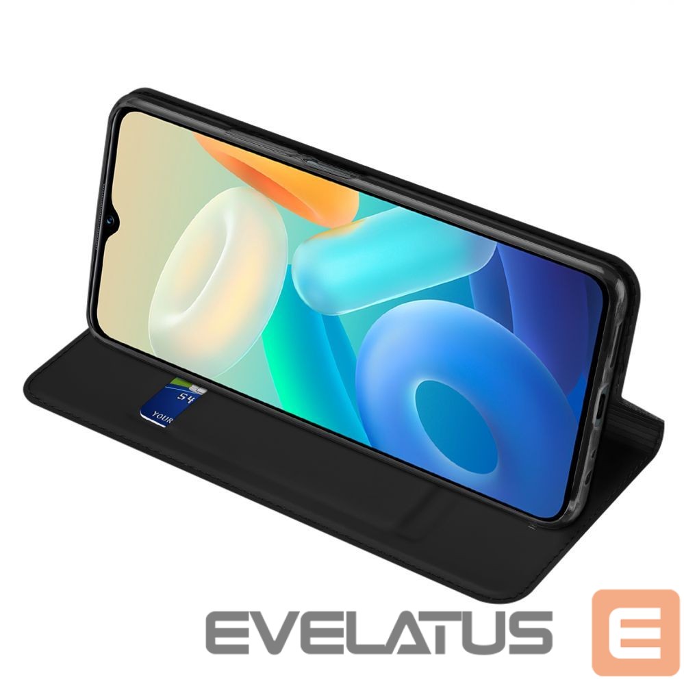 Back panel cover Dux Ducis Dux Ducis Skin Pro case Vivo Y16 / Y02s wallet holster cover with flap black