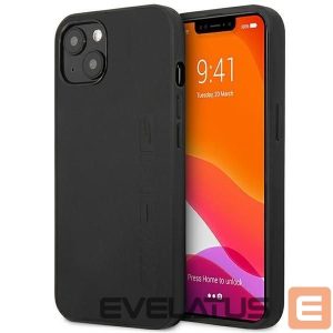 Back panel cover Mercedes-Benz  AMG AMHCP14SDOLBK iPhone 14 6.1 "black / black hardcase Leather Hot Stamped 