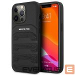 Back panel cover Mercedes-Benz  AMG AMHCP14XGSEBK iPhone 14 Pro Max 6,7 "black / black hardcase Leather Debossed Lines 