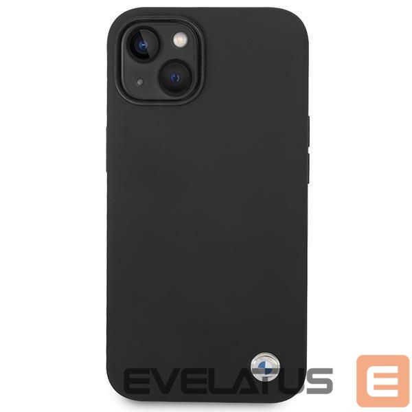 Back panel cover BMW BMW Silicone Metal Logo Case for iPhone 14 - Black
