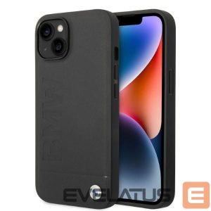 Back panel cover BMW  Case BMW BMHMP14SSLLBK iPhone 14 6.1 "black / black hardcase Signature Logo Imprint Magsafe 