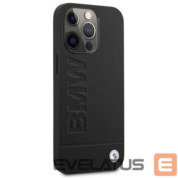 Back panel cover BMW Etui BMW BMHMP14XSLLBK iPhone 14 Pro Max 6,7" czarny/black hardcase Signature Logo Imprint Magsafe