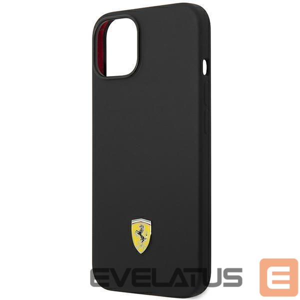 Back panel cover Ferrari Ferrari FEHCP14MSIBBK iPhone 14 Plus 6.7" black/black hardcase Silicone Metal Logo