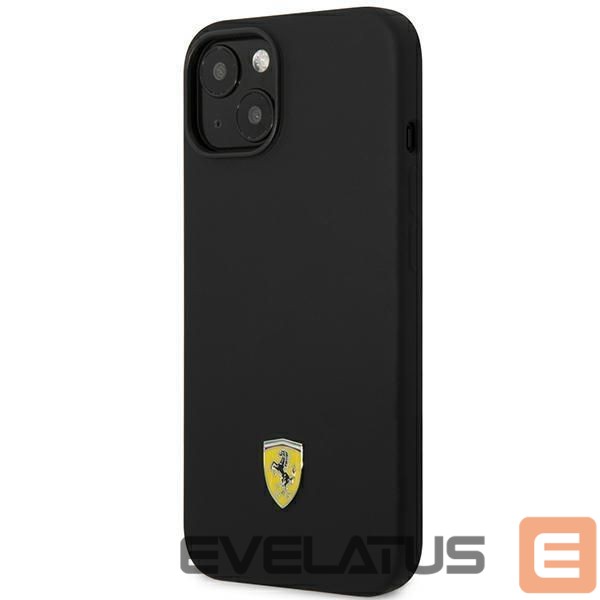 Back panel cover Ferrari Ferrari FEHCP14MSIBBK iPhone 14 Plus 6.7" black/black hardcase Silicone Metal Logo