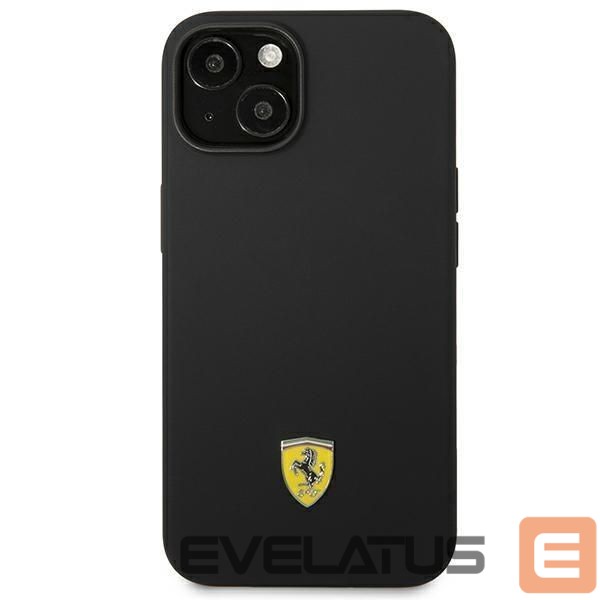 Back panel cover Ferrari Ferrari FEHCP14SSIBBK iPhone 14 6.1" black/black hardcase Silicone Metal Logo