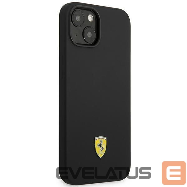 Back panel cover Ferrari Ferrari FEHCP14SSIBBK iPhone 14 6.1" black/black hardcase Silicone Metal Logo
