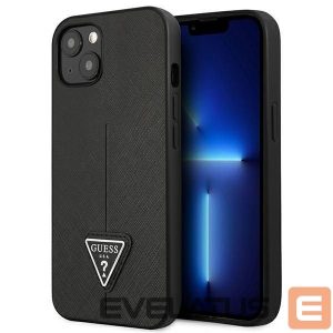 Back panel cover Guess  Guess GUHCP13SPSATLK iPhone 13 mini 5,4 "black / black hardcase SaffianoTriangle Logo
