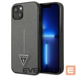 Back panel cover Guess  Guess GUHCP14SPSATLG iPhone 14 6.1 "silver / silver hardcase SaffianoTriangle Logo 