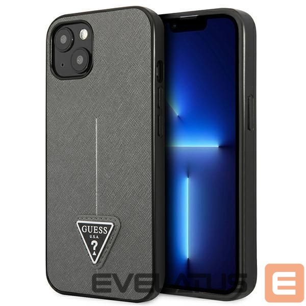 Back panel cover Guess Guess GUHCP14SPSATLG iPhone 14 6.1 "silver / silver hardcase SaffianoTriangle Logo