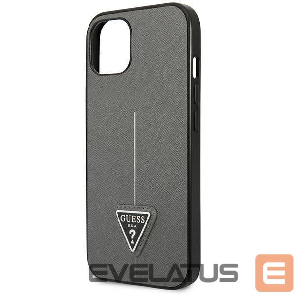 Back panel cover Guess Guess GUHCP14SPSATLG iPhone 14 6.1 "silver / silver hardcase SaffianoTriangle Logo