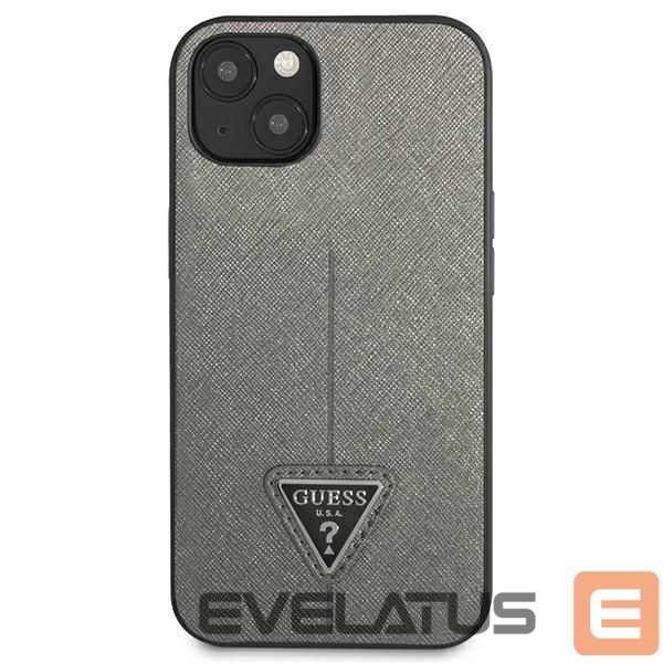 Back panel cover Guess Guess GUHCP14SPSATLG iPhone 14 6.1 "silver / silver hardcase SaffianoTriangle Logo