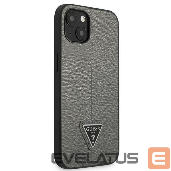 Back panel cover Guess Guess GUHCP14SPSATLG iPhone 14 6.1 "silver / silver hardcase SaffianoTriangle Logo