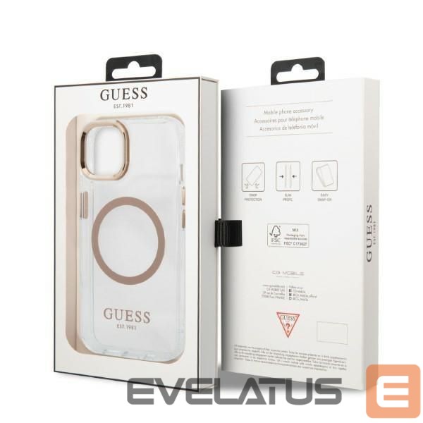 Back panel cover Guess Gold || Transparent