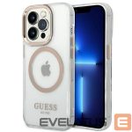Back panel cover Guess  Gold || Transparent 