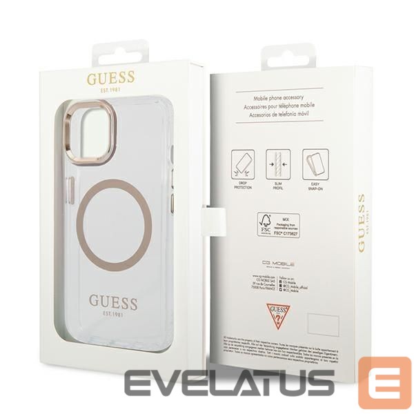 Back panel cover Guess Gold || Transparent
