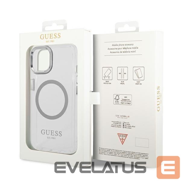 Back panel cover Guess Silver || Transparent