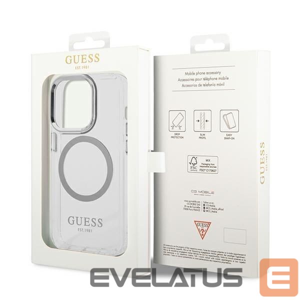 Back panel cover Guess Silver || Transparent