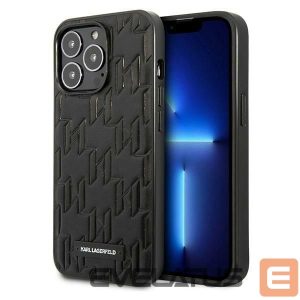 Back panel cover Karl Lagerfeld  Karl Lagerfeld KLHCP13LMNMP1K iPhone 13 Pro / 13 6.1 "hardcase black / black Monogram Plaque 